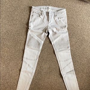 Roxy Women's Gray Silver Moto Skinny Jeans 30